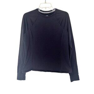 PrAna Womens XL Black Long Sleeve Pullover Top With Zippered Back Detail